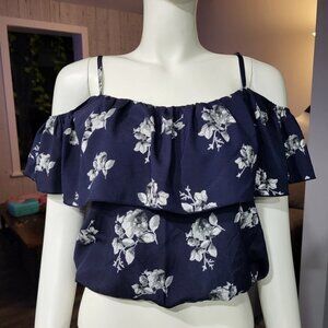 GRL - Oof shoulder camisole floral crop tops